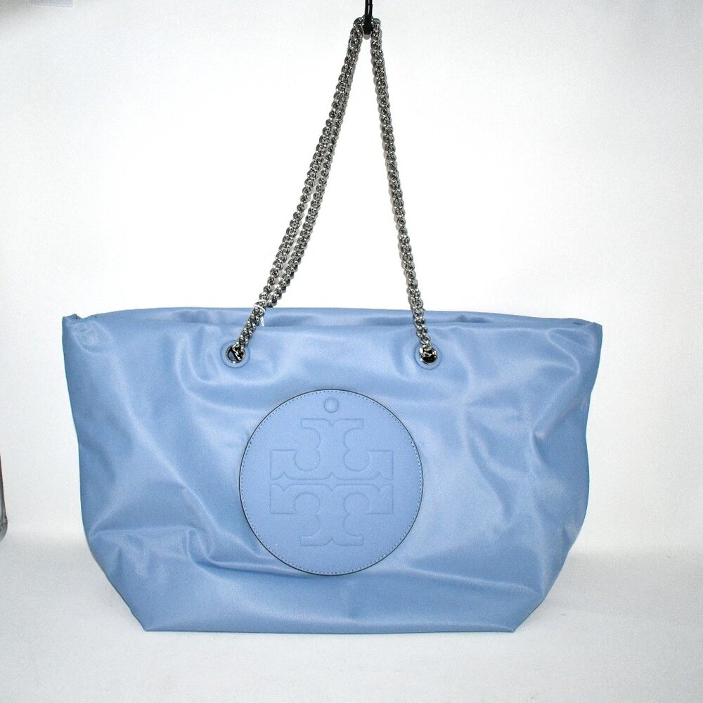 Tory Burch Ella Chain Zip Tote in Blue Dawn #1770370825 NWT